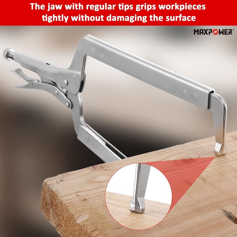Max Power 18-inch C Clamp Locking Pliers, Locking C Clamp with Regular Tips, MAX Jaw Capacity Up to 6.5" - Image 5